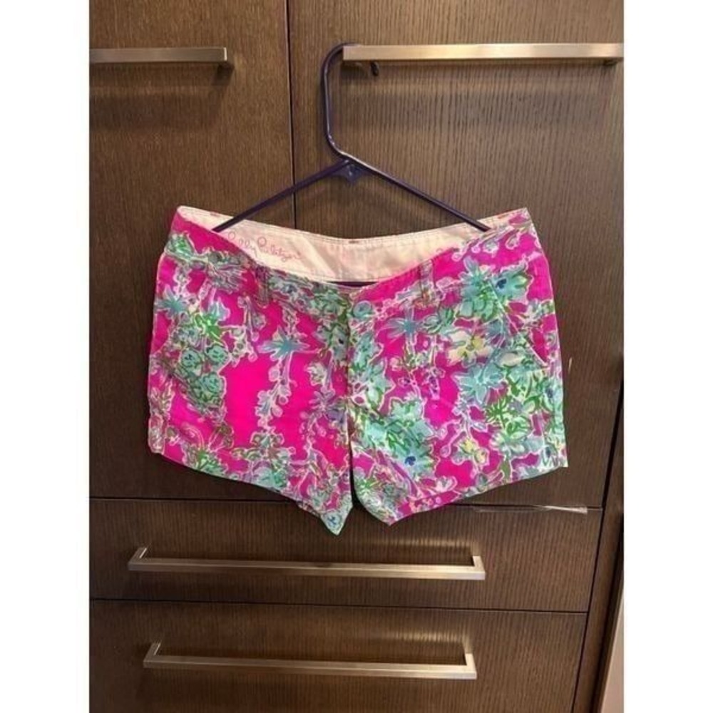 Lilly Pulitzer Adie Shorts Southern Charm Pattern Women's Size 2 Pink Green